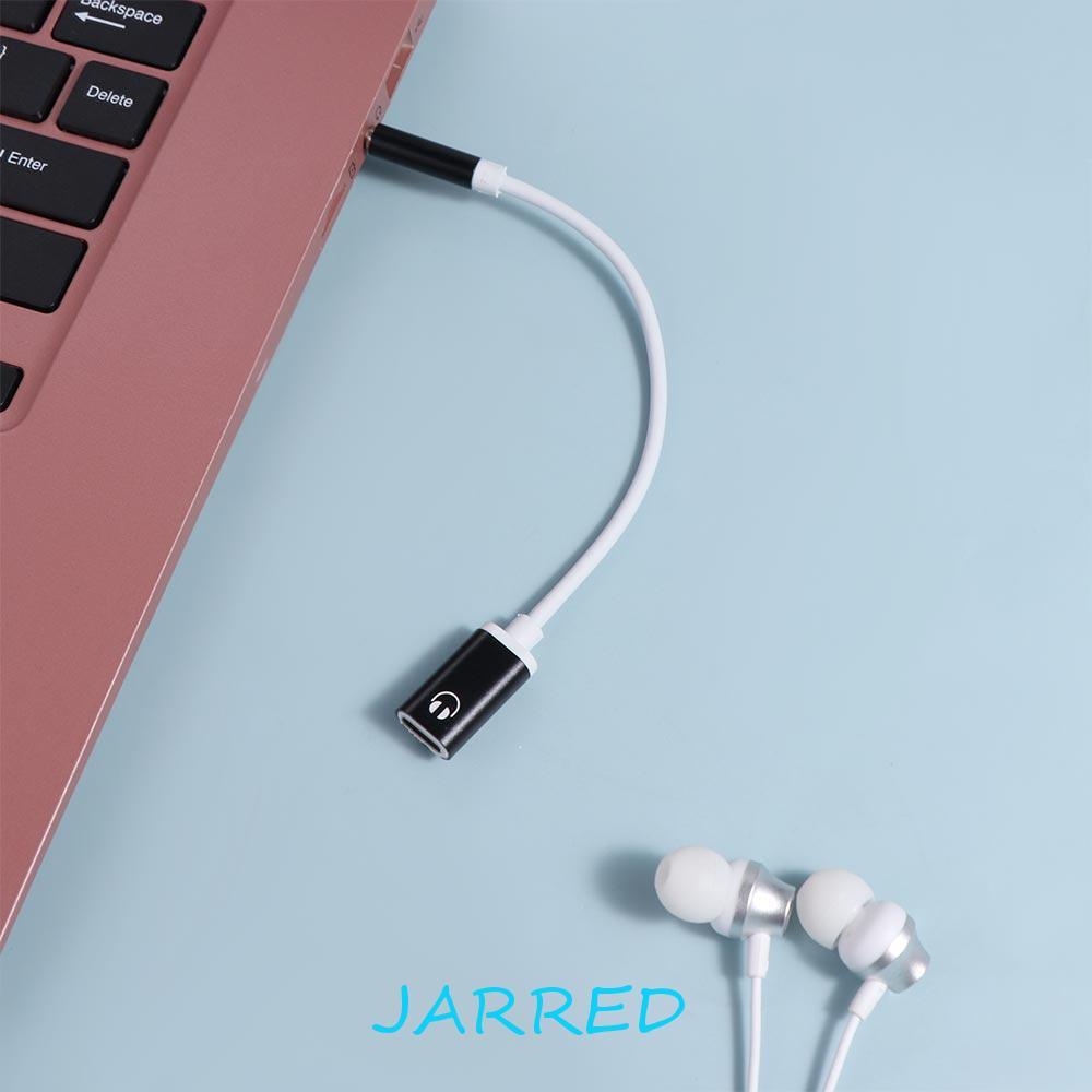 JARRED สายแปลงเสียง Type-C ถึง 3.5 มม. ตัวผู้, สาย Aux 3.5 มม. ถึง Type C, อะแดปเตอร์หูฟังพกพา ทนทาน