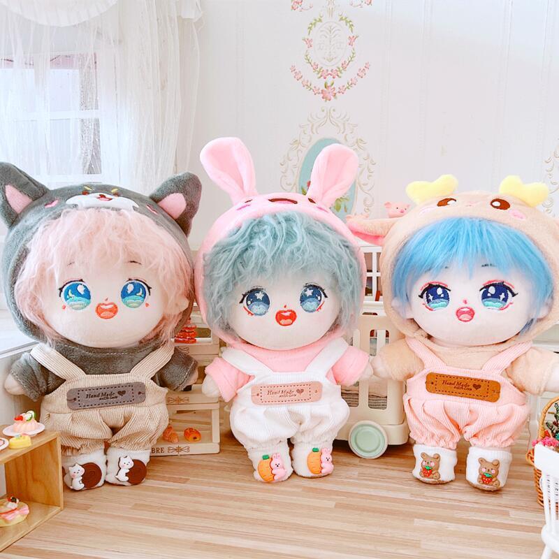 Overalls Sweatshirt Set 20cm Humanoid Doll Clothes Doll Dress Up Plush Toy Accessories