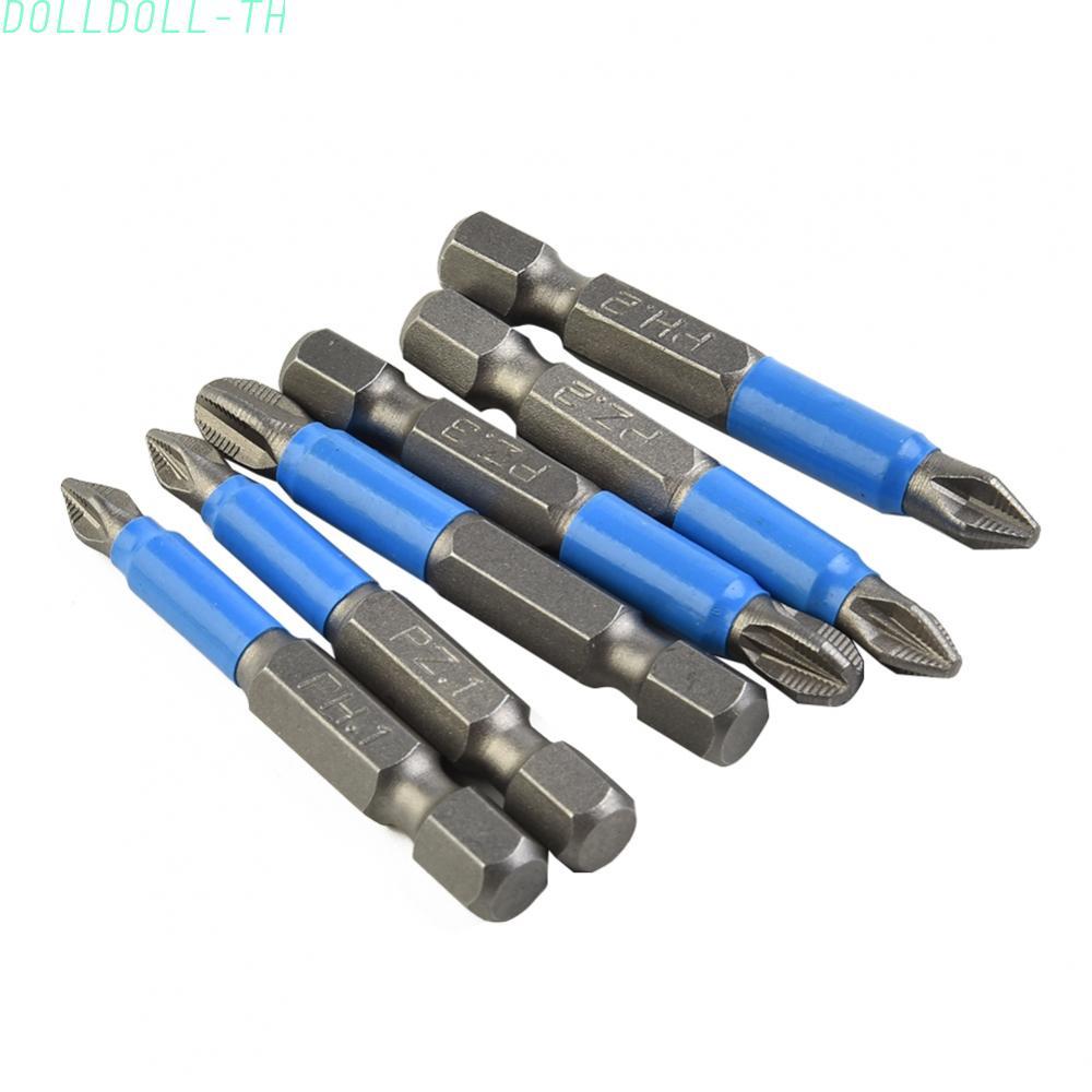 [Dolldoll]Screwdriver Bit Set PH2 PH3 PZ1 PZ2 Wear Resistance 50mm Length Blue+Silver