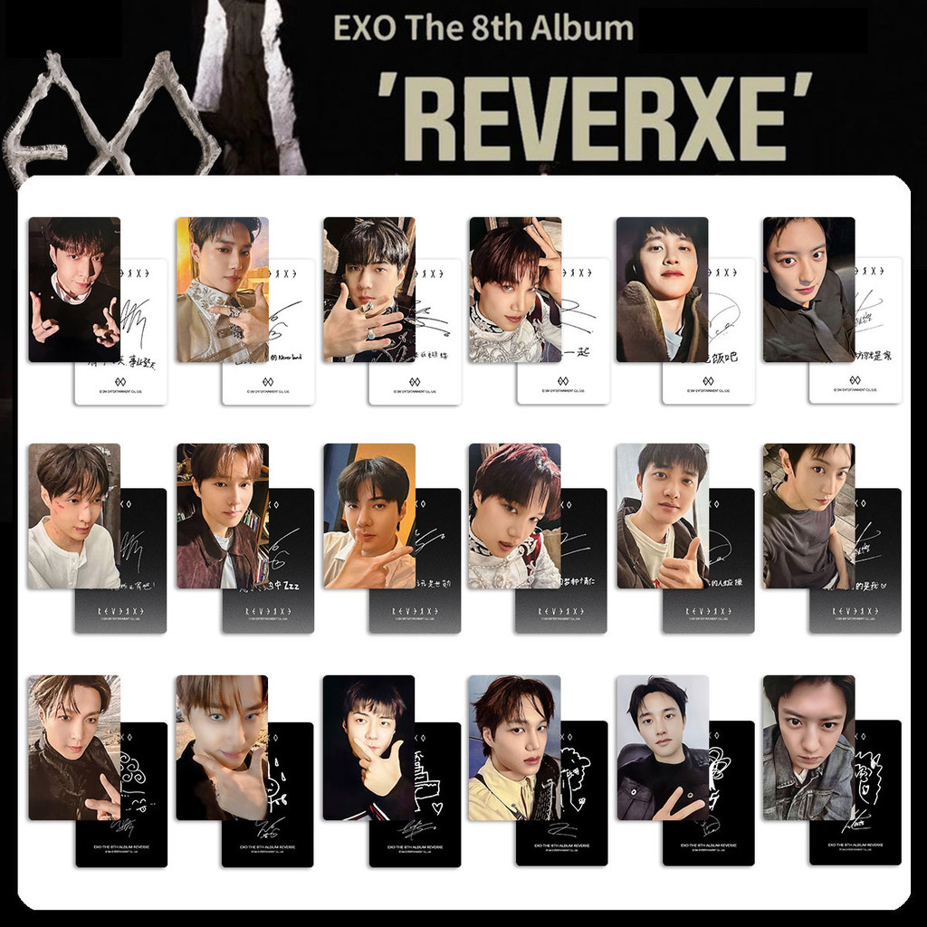 4-9 ชิ้น EXO REVERXE Photocards Oh Se Hun Chanyeol LAY UPSIDE DOWN KAI Wait On Me Solo อัลบั้มการ์ด 