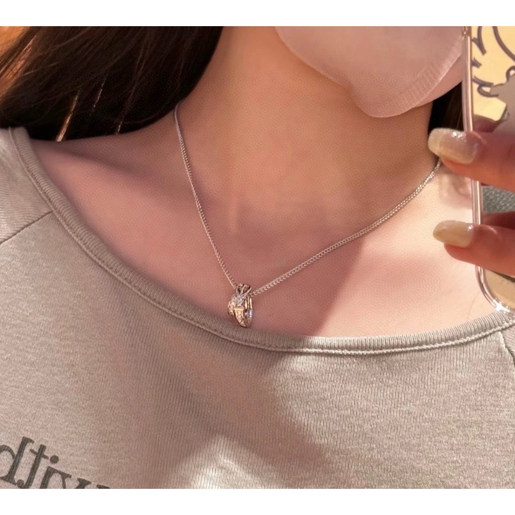 Hermes Fashion All-Match Belt Buckle Full Diamond Necklace Belt Necklace