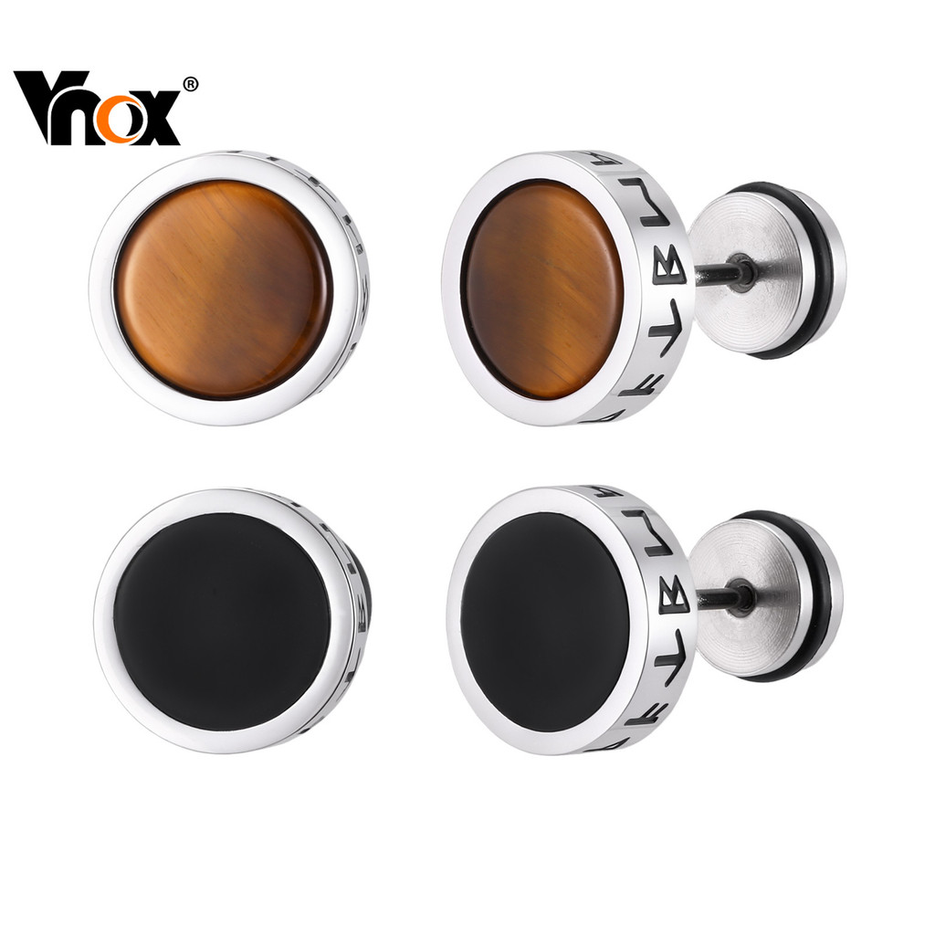 VNOX วีน็อกซ์ ต่างหูสตั๊ดสไตล์ไวกิ้ง สแตนเลสสำหรับผู้ชาย เป็นของขวัญที่ดี