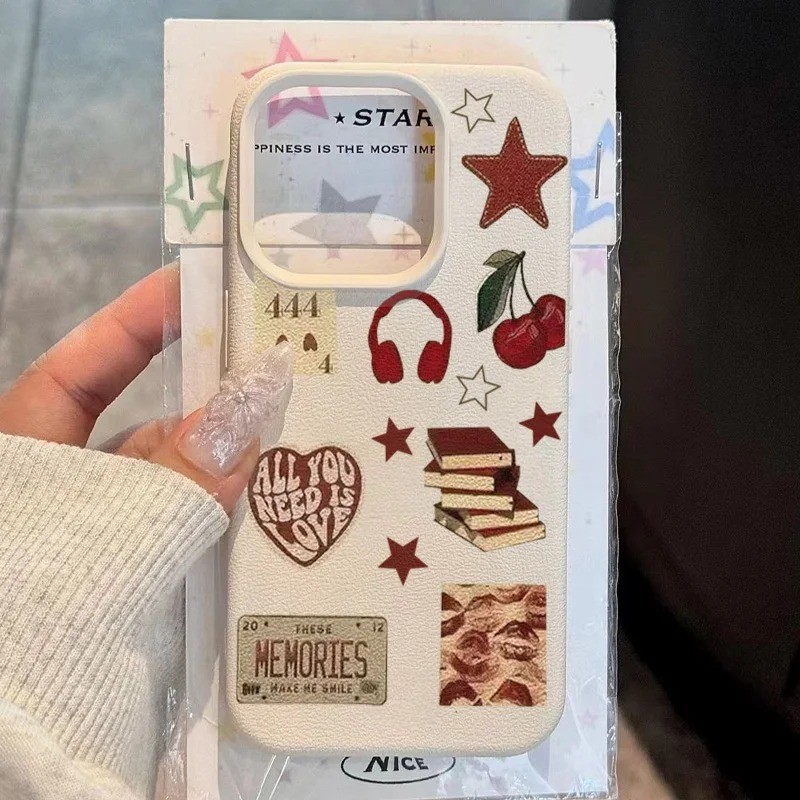 เคสโทรศัพท์สําหรับ Xiaomi 15T 14T 13T 14 13 Poco F7 F5 X6 X5 X7 M6 Pro F6 Red Book Cherry Collage ภาพประกอบรูปแบบซิลิโคนนุ่ม