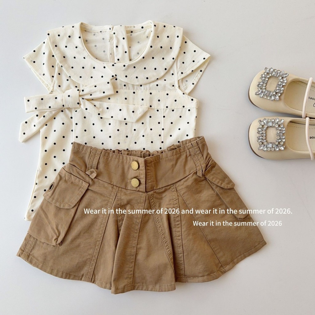 PRETTY BABY กระโปรงเด็ก กระโปรงคาร์โก้ มีซับใน(2033)