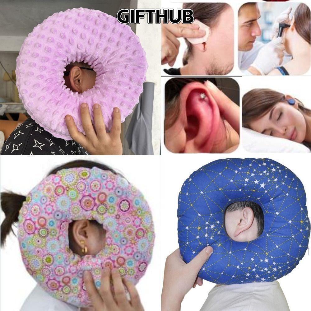 GIFTHUB หมอนเจาะหู,Breathableด้านข้างSleeperอุปกรณ์เสริมหมอนรูหู,ทําความสะอาดง่ายแบบพกพาสบายหูบรรเทา