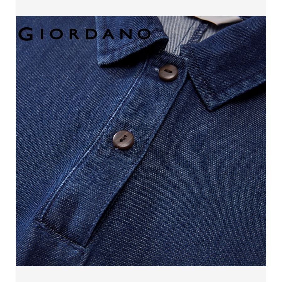 GIORDANO WOMEN Cooling half placket denim dress 13466276 ราคา ถูกที่สุด ดีลบีเคเค แกลเลอรีภาพที่ 5