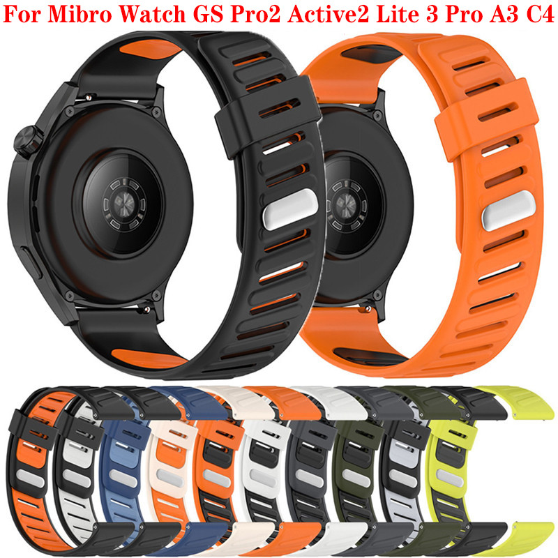 22 มม.ซิลิโคนสําหรับ Mibro นาฬิกา GS Pro2 Active2 Lite 3 Pro A1 A2 A3 X1 T2 C3 C4 T2 Lite3 Active 2 