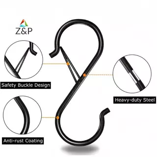 Z & P 10 ชิ้น S ตะขอสําหรับแขวนความปลอดภัย Bule, Heavy Duty โลหะ S รูปตู้เสื้อผ้าตะขอ COD