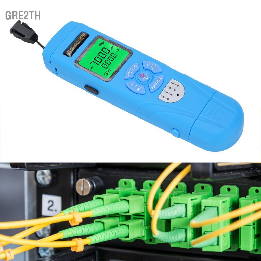 gre2th ออปติคอลมัลติมิเตอร์ -50-+26dBm มัลติฟังก์ชั่นมิเตอร์ไฟฟ้า RJ45 เคเบิลเครือข่าย OPM Visual Fa