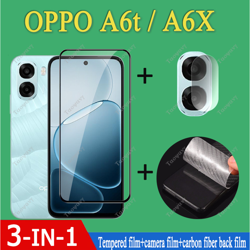 3in1 ป้องกันหน้าจอสําหรับ OPPO A6t กระจกนิรภัย A5i A6 A5 A3 4g A3x A3 A5 A6 a6t 4G 5G ป้องกันหน้าจอ 