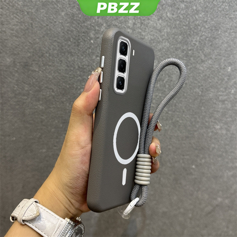PBZZ เคสสําหรับ infinix hot 50 60 pro plus hot 50 60 60i 4g เคสโทรศัพท์ Softcase ซิลิโคนกันกระแทกใหม่ออกแบบความงามไร้สายแม่เหล็กสิ่งที่แนบมาพร้อมเชือกเส้นเล็ก SPDTBS01