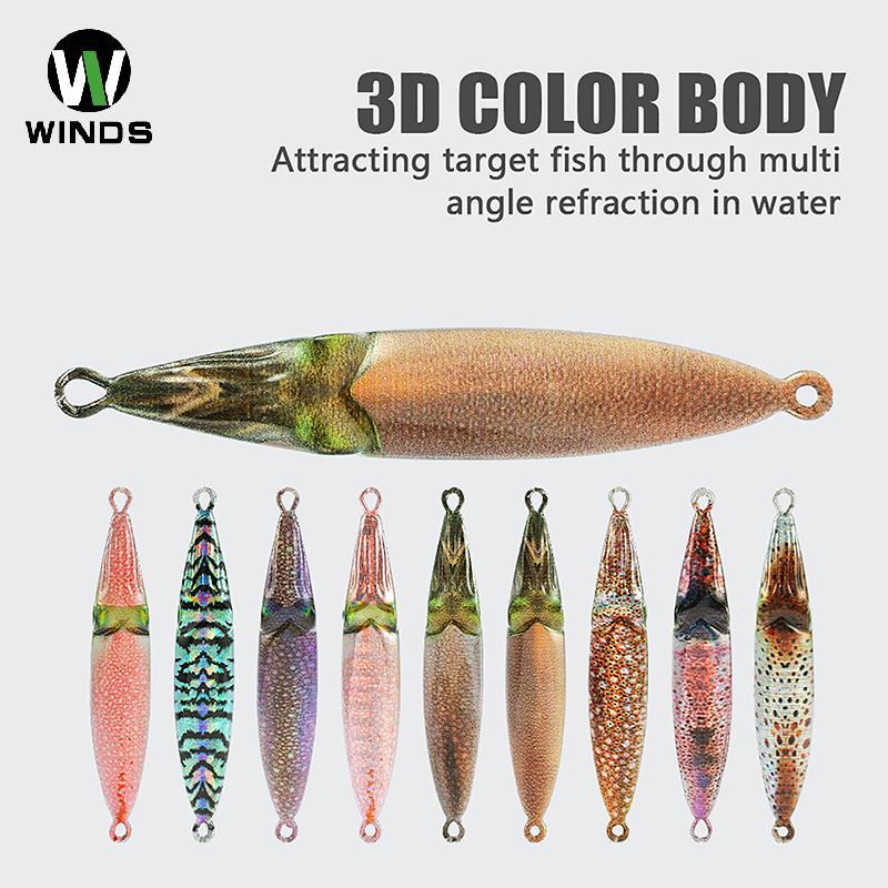 ODS Sepia แผ่นเหล็กภาพปลาจริง 21g3d Biomimetic สีแผนที่เอเชีย เหยื่อตกปลาทะเลและจืด ออกแบบพิเศษสำหรั