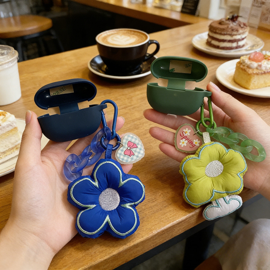 ดอกไม้ keychian สําหรับ Sony WF-C510 /WF-C500/WF-C700N /WF-C710N กรณีซิลิโคนหูฟังสําหรับ Sony WF-C71