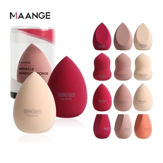 MAANGE ไข่ความงาม ฟองน้ำแต่งหน้า พัฟรองพื้น เปียกและแห้ง แต่งหน้าไข่ เครื่องมือแต่งหน้า กล่องฝุ่น