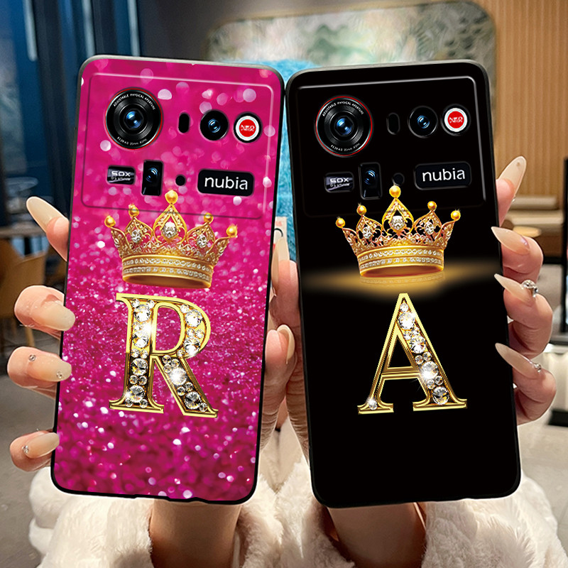 เคสโทรศัพท์สําหรับ ZTE Nubia Z80 Ultra 5Gกันชนซิลิโคนนุ่มออกแบบที่ไม่ซ้ํากันLucky AZ Letter Crownสีด