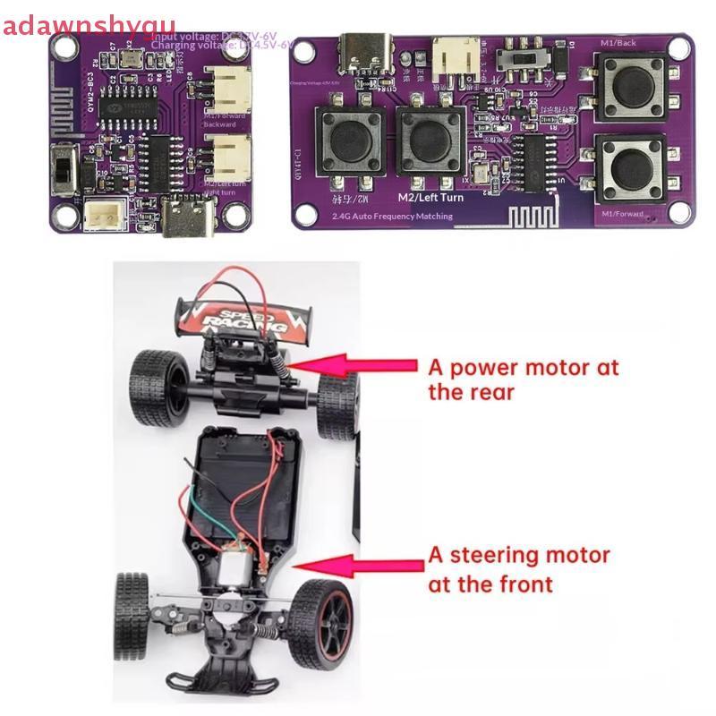 Adagu 1 ชุด DIY รถของเล่นเรือหุ่นยนต์ 2.4G 4/8 ช่องรีโมทคอนโทรลชุด Type-C ชาร์จระยะไกลสูงสุด 200/100 เมตรการเชื่อมต่อที่เสถียร TH