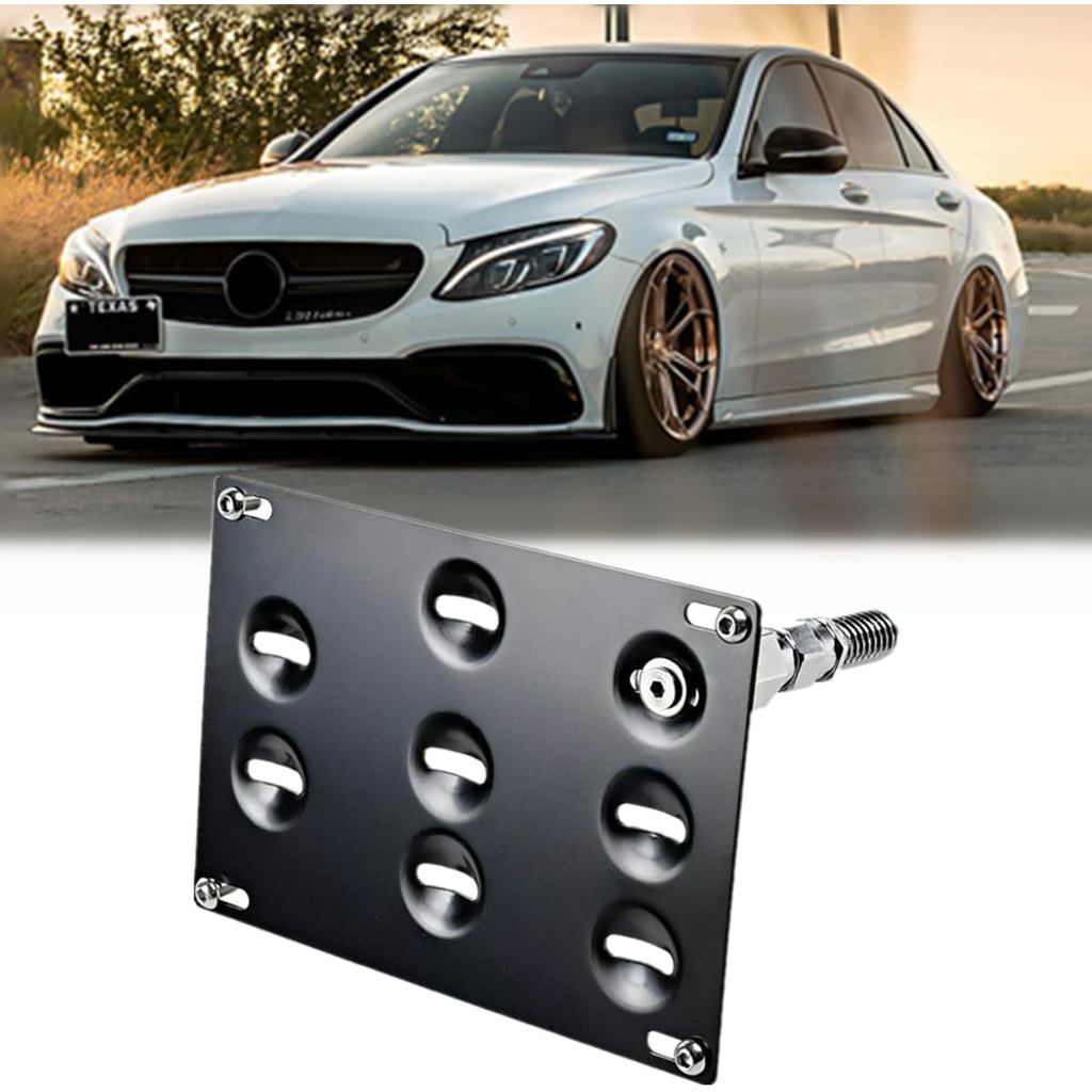 เจาะฟรีตะขอด้านหน้าป้ายทะเบียนกรอบสําหรับMercedes Benz W204 W205 C300 W212 W213 E300 E350 C117 CLA, 