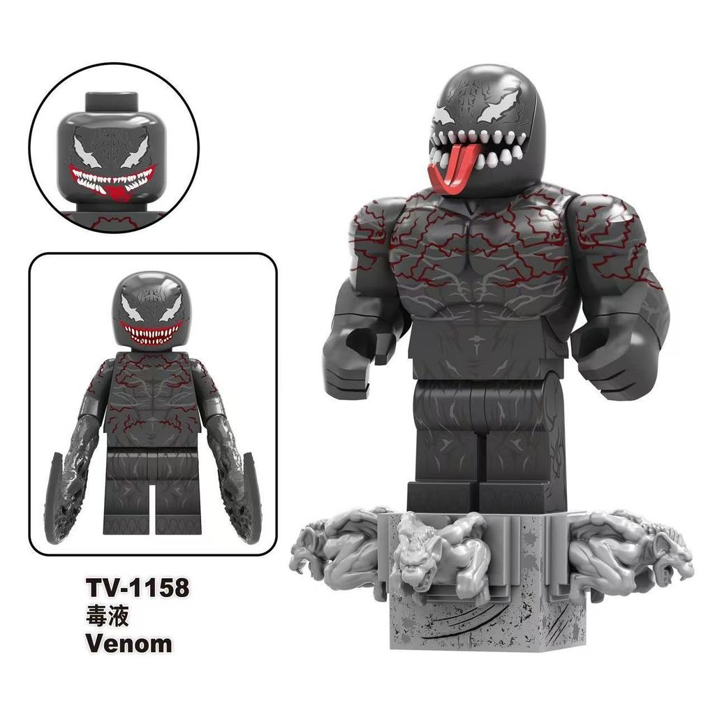 ใช้งานร่วมกับ Lego Superhero Venom Series Massacre Serum Venom Sleeper Toxin Riot Symbiosis ทหารของเ