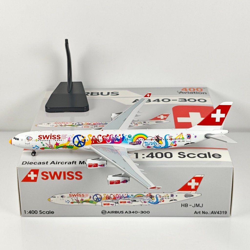 Aviation AV4319 1: 400 Swiss Airlines A340-300 HB-JMJ San Francisco Alloy