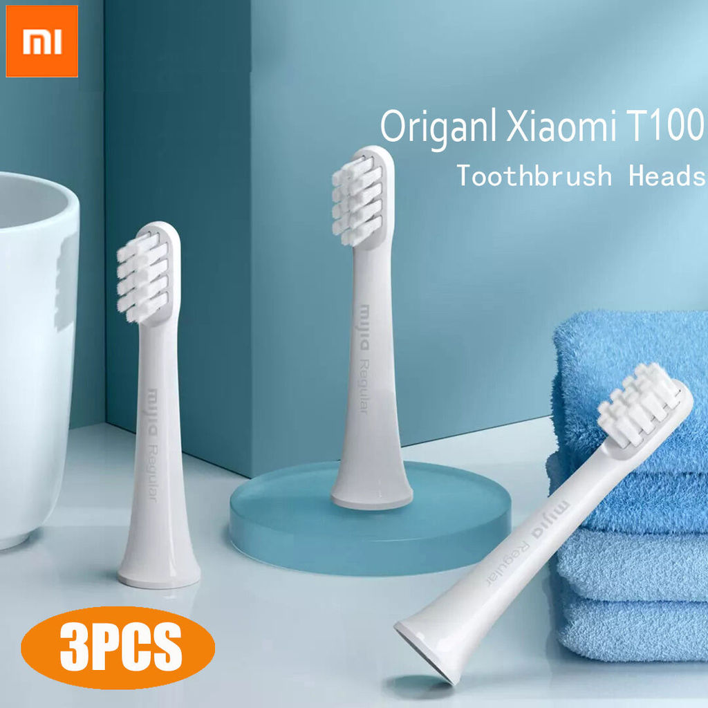 3pcs Xiaomi T100 Original หัวแปรงเปลี่ยนหัวแปรงสีฟัน Mijia T100 Sonic Care หัวแปรงสีฟันไฟฟ้า Oral De