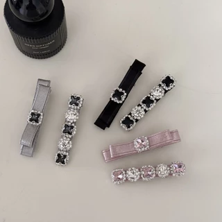 กิ๊บติดผมโบว์สีชมพูแบบหน้าม้า ออกแบบอย่างปราณีต สไตล์ satin mercerized haoshi
