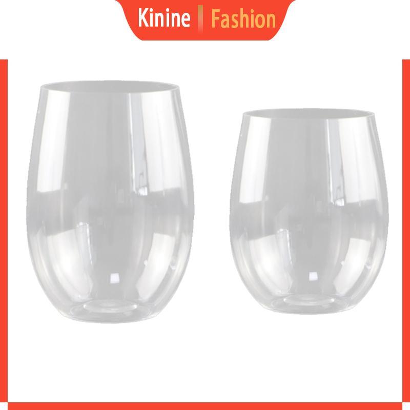 KIN Wine Shatterproof Plastic Unbreakable Red Tumbler Cups นํากลับมาใช้ใหม่ได้โปร่งใส