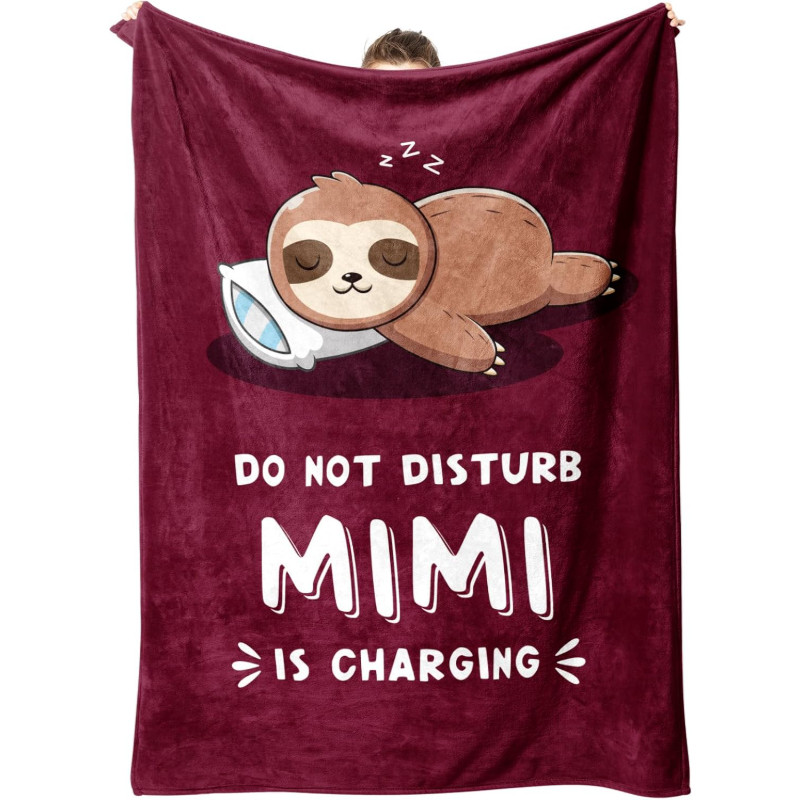 ของขวัญตลกสําหรับ Mimi Mimi ชาร์จ Sloth ผ้าห่มของขวัญวันเกิดสําหรับ Mimi จาก Granddeen และ Grandson 