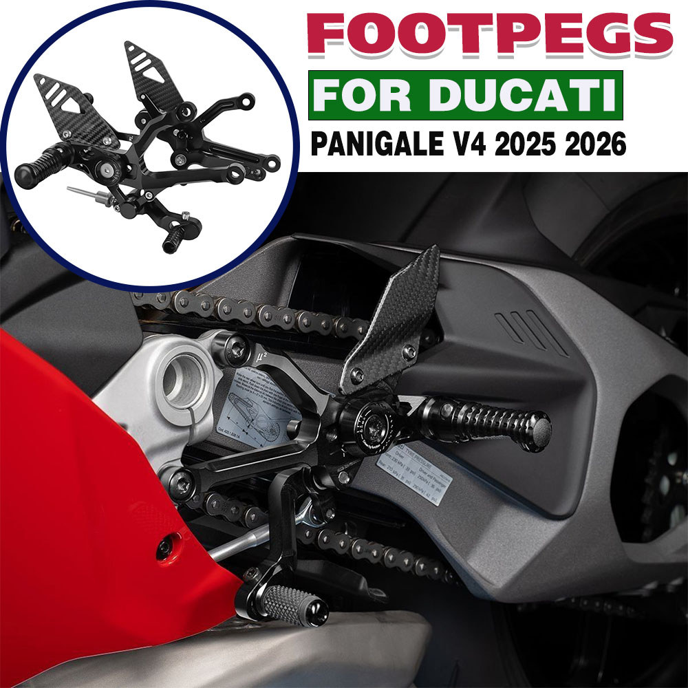 Lสำหรับ Ducati PANIGALE V4 Panigale V4S V4R 2025 2026 ชุดพักเท้าปรับระดับได้สำหรับรถมอเตอร์ไซค์ ชุดพ