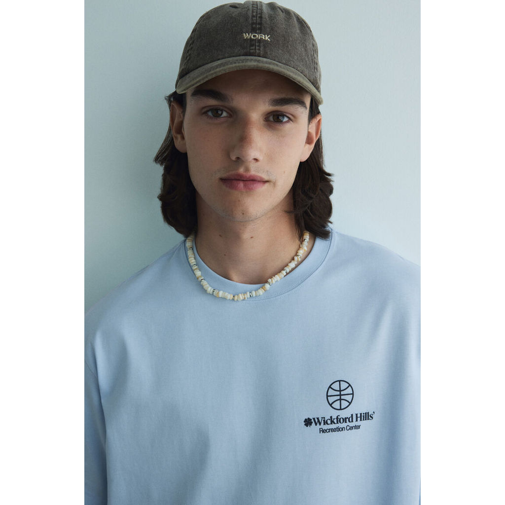 H&M(เอชแอนด์เอ็ม) เสื้อยืดพิมพ์ลายแบบหลวม Men Loose Fit Printed T-shirt 0967955_22