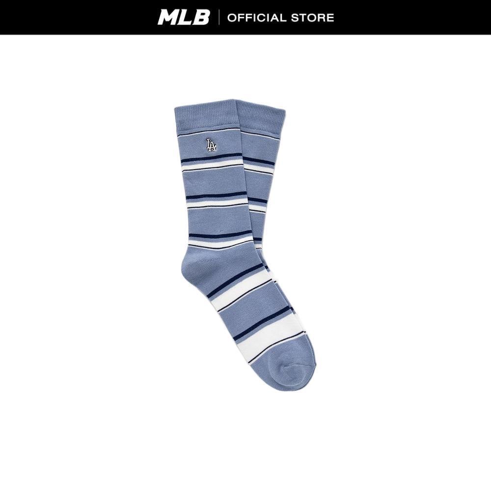 MLB ถุงเท้า ยูนิเซ็กซ์ Color Stripe High Socks รุ่น 3ASOH016N 07SBL สีฟ้าอ่อน