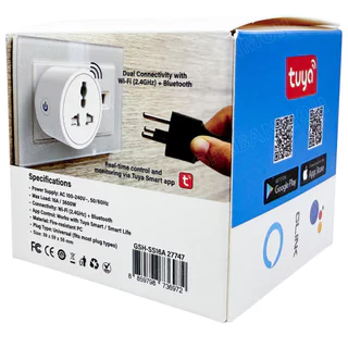 [ 1 ชิ้น ] GSH-SS16A (LSP-A6) ปลั๊กไฟ ปลั๊กอัจฉริยะ ควบคุมผ่านแอพ Tuya smartlife Wi-Fi Smart Plug 16A 240V สั่งงานด้ว...
