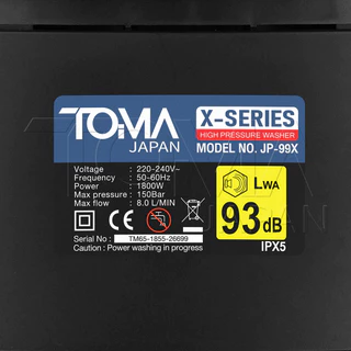 TOMA JAPAN เครื่องฉีดน้ำแรงดันสูง 150 บาร์ 1800 วัตต์ High Pressure Washer เครื่องฉีดน้ำ รุ่น JP-99X