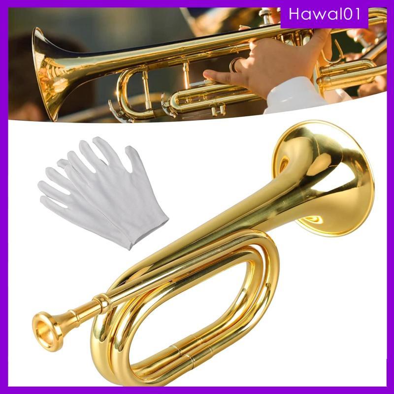 [Hawal] เครื่องดนตรีทองเหลืองทรัมเป็ต Bugle Marching Band Instrument สําหรับเด็กผู้ใหญ่เริ่มต้นประสิทธิภาพ