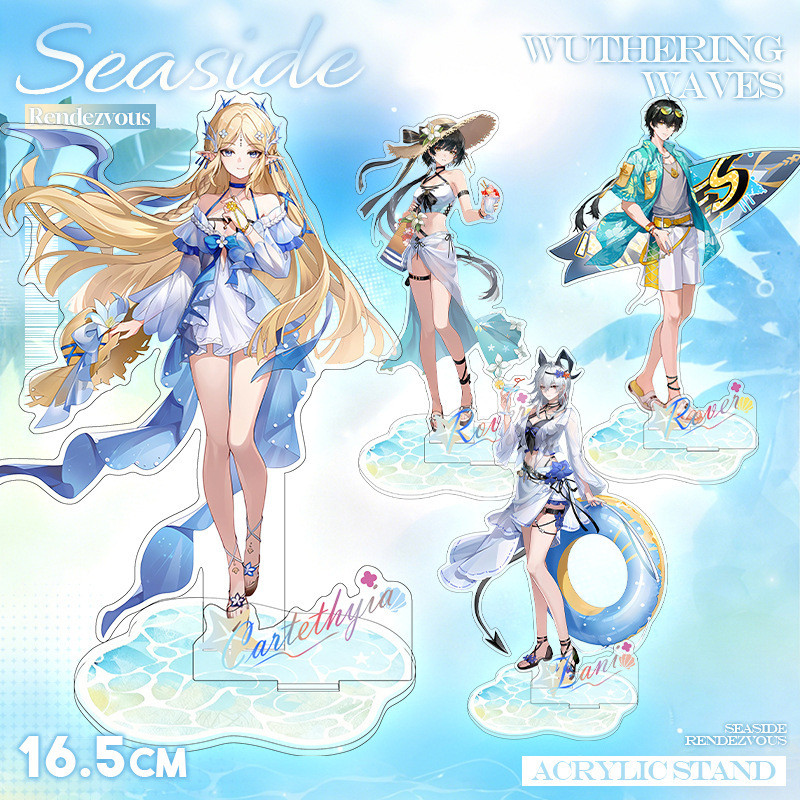 Wuthering Waves Seaside Rendezvous Series ขาตั้งอะคริลิคแซนวิช Double Plug Badge จี้ Cartethyia Zani