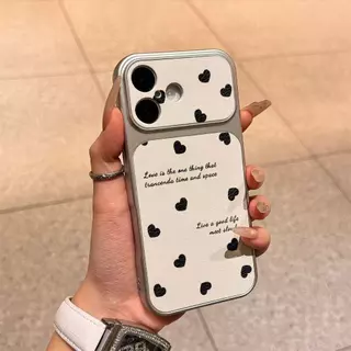 เคสโทรศัพท์ลายหัวใจ ใช้ได้กับ iPhone 13/11/12/17/14/15 Pro Max/16 Pro/15 Plus ทำจากหนังแท้คุณภาพสูง กันกระแทกได้