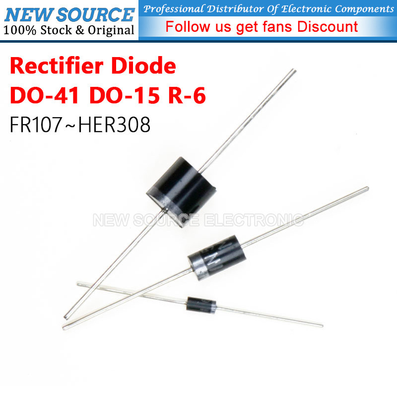 [10-50 ชิ้น] FR107 Rectifier Diode FR207 FR307 FR607 RL207 HER108 HER208 HER308 DO-41 DO-15 R-6 ยี่ห