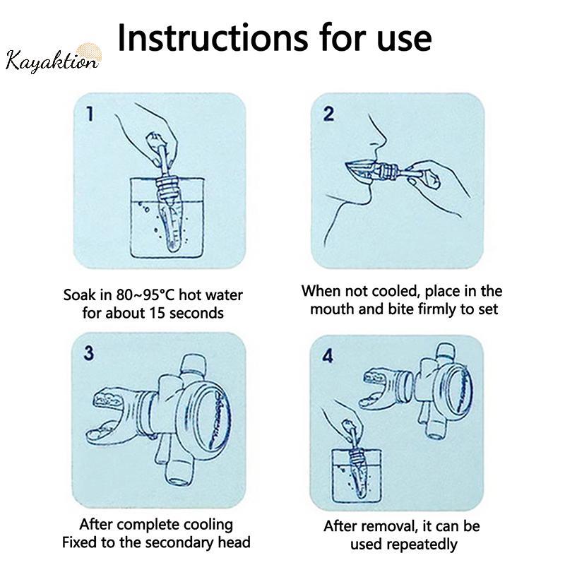 Kayaktion ซิลิโคนดําน้ํา Mouthpiece Scuba Moldable กัด Mouthpiece Regulator พลาสติก Snorkel Mouthpie
