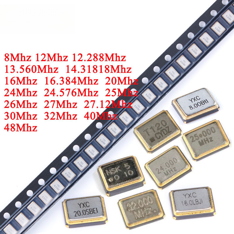 10ชิ้น/ล็อต3225 SMD Passiveควอตซ์คริสตัลOscillator 8Mhz 10Mhz 12Mhz 16Mhz 20Mhz 24Mhz 26Mhz 30Mhz 32
