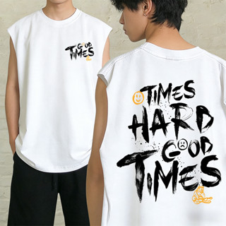 TeeTwoOneแขนกุด เสื้อยืด oversize ผ้าCotton 100% เสื้อกีฬา ล…