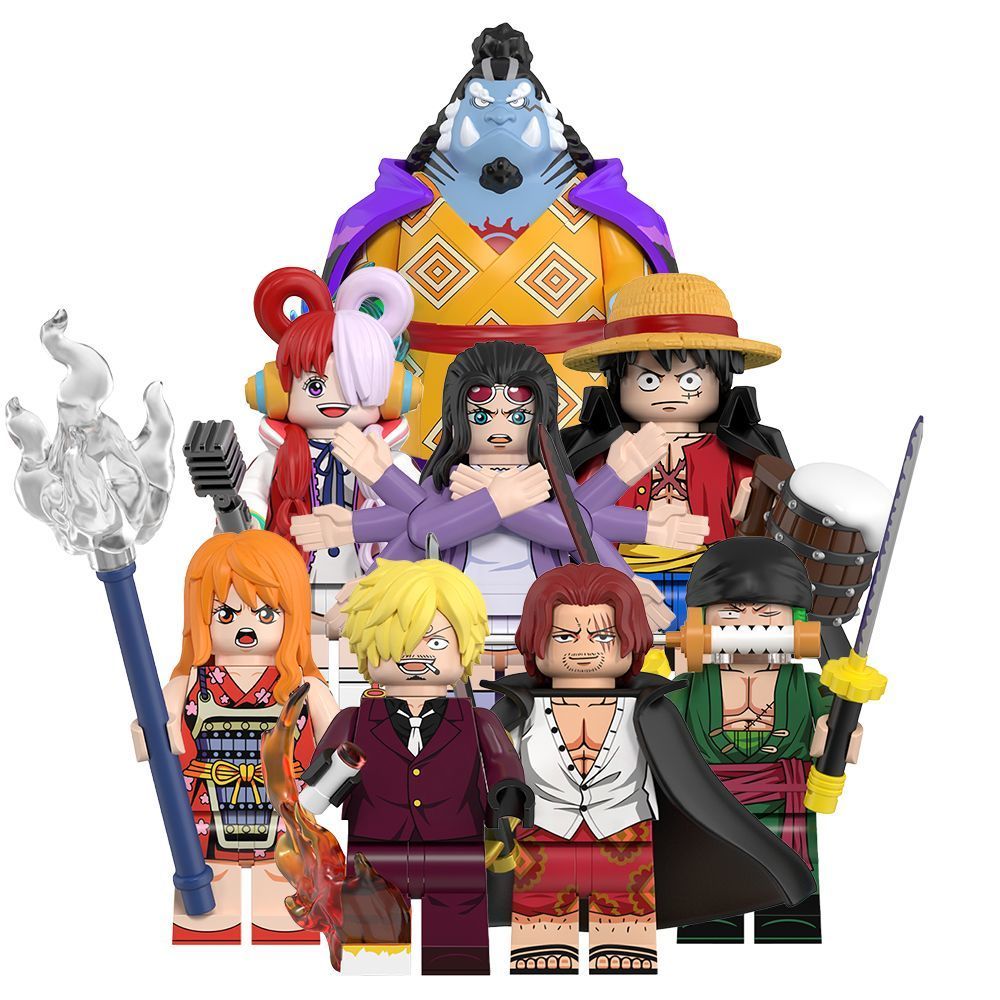 เข้ากันได้กับ Lego One Piece Series Luffy Uta Jinping Zoro เด็กการศึกษาประกอบอาคารบล็อก Minifigure ข