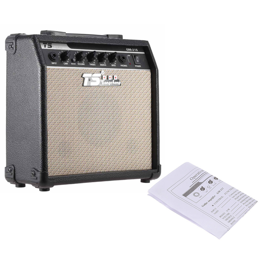 Houglamn GM-215 Professional 15W กีตาร์ไฟฟ้า Amp Distortion พร้อม 3-Band EQ 5 ลําโพง