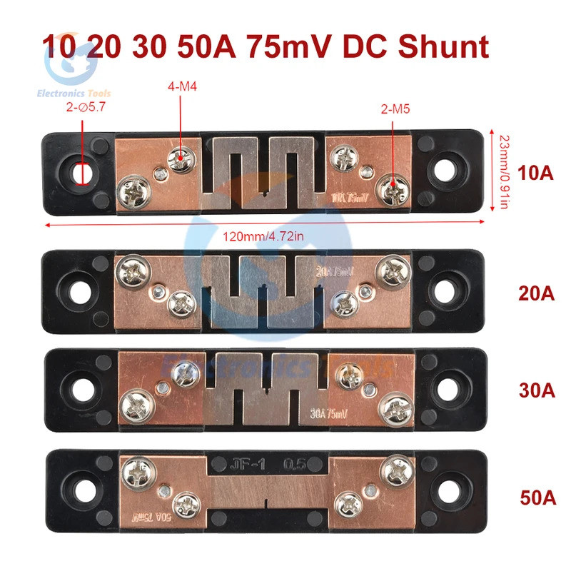 JF-01 10A 20A 30A 50A 75MV DC แอมป์มิเตอร์ Shunt ± 0.5 เกรด DC Current วัด Shunt Resistor สําหรับเคร