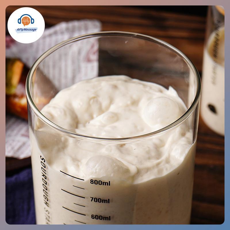 AFl 300/600/900ml Sourdough Starter Jar แก้วใสทนความร้อน Sourdough Starter คอนเทนเนอร์เบเกอรี่หมัก J