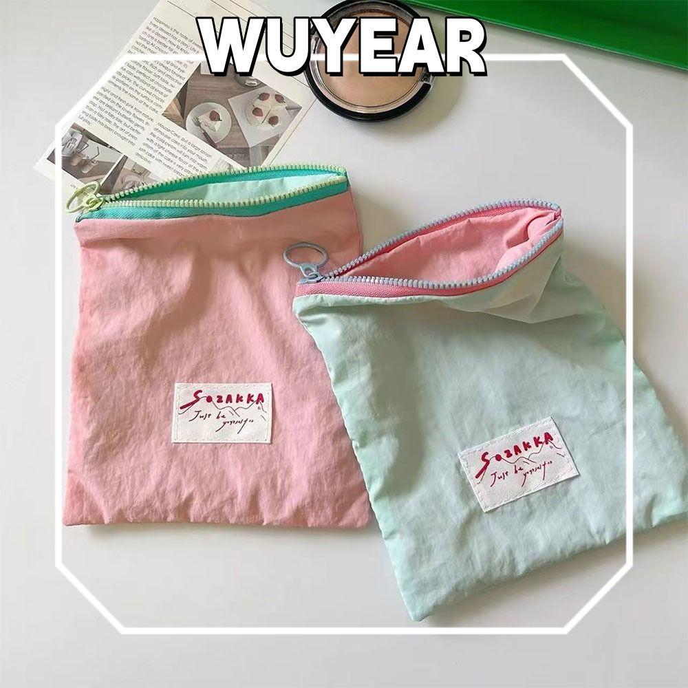 IWUYEAR กระเป๋าเครื่องสําอาง, กระเป๋าใส่เหรียญสีทึบแบบพกพา, อุปกรณ์การเดินทางกระเป๋าแต่งหน้าซิปขนาดเล็ก Catchall