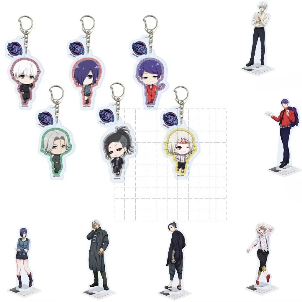 Standee อะนิเมะ Tokyo Ghoul Kaneki Ken Touka Suzuya Juuzou micha รุ่นโต๊ะศึกษาตกแต่งพวงกุญแจอะคริลิค