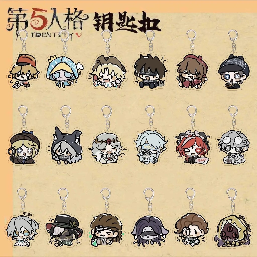 Identity V Eli Clark Edgar Valden Freddy Riley Acrylic Mica Chibi พวงกุญแจกระเป๋านักเรียนน่ารักตกแต่