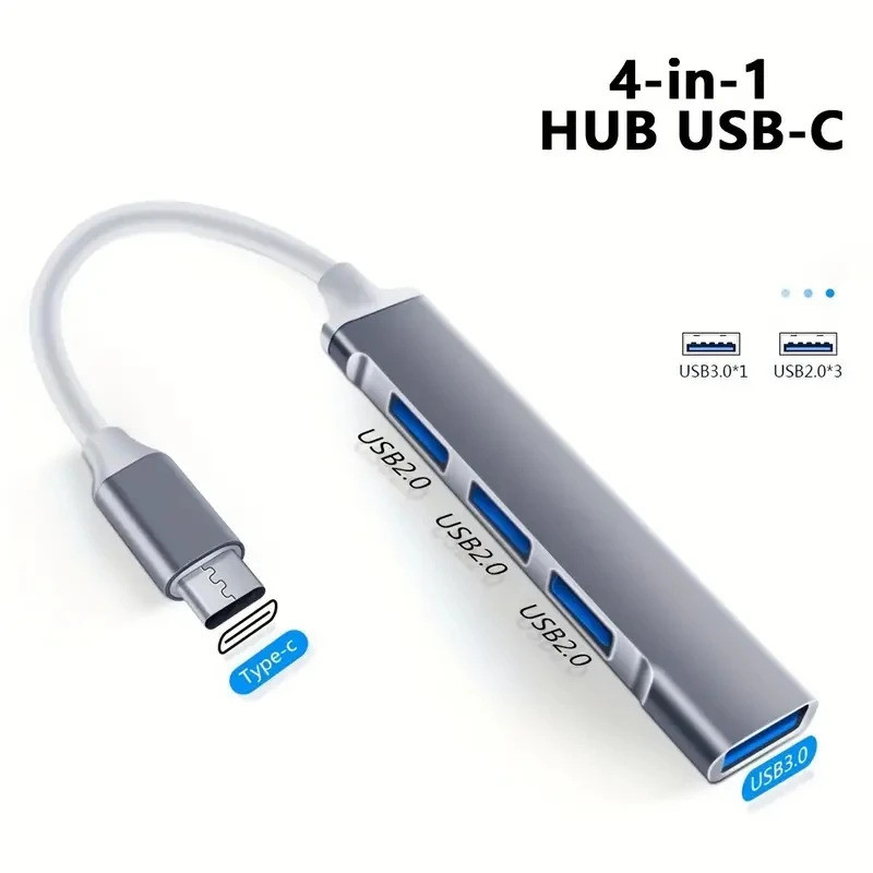 4 พอร์ต Type C Multi Hub อะแดปเตอร์ USB OTG สําหรับแล็ปท็อปอุปกรณ์เสริมคอมพิวเตอร์พีซี usb c hub อแด
