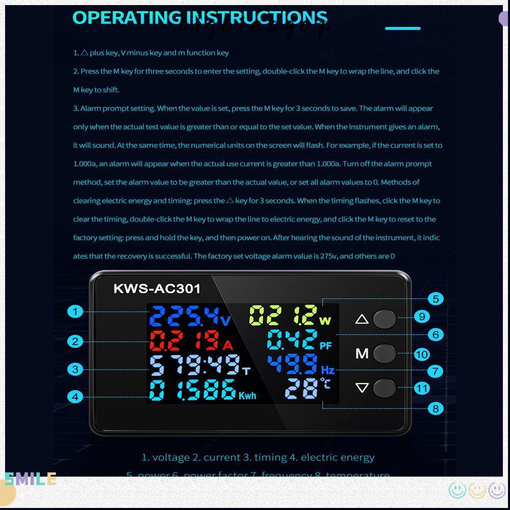 BIGBIEGOP AC Wattmeter ความแม่นยําสูง AC 50-300V 0-100A Power Energy Meter