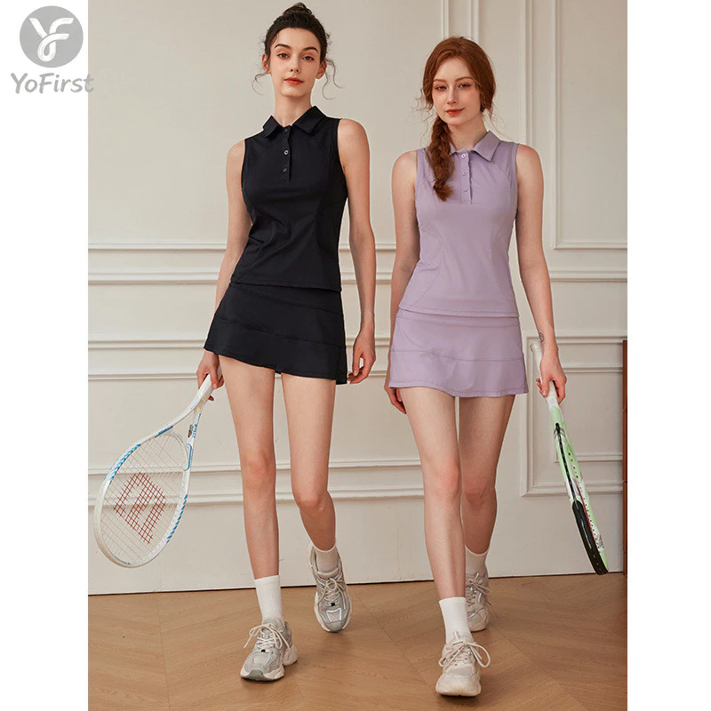 ชุดเทนนิสผู้หญิง เสื้อแขนกุดพร้อมกระโปรงกางเกง thumbnail 3