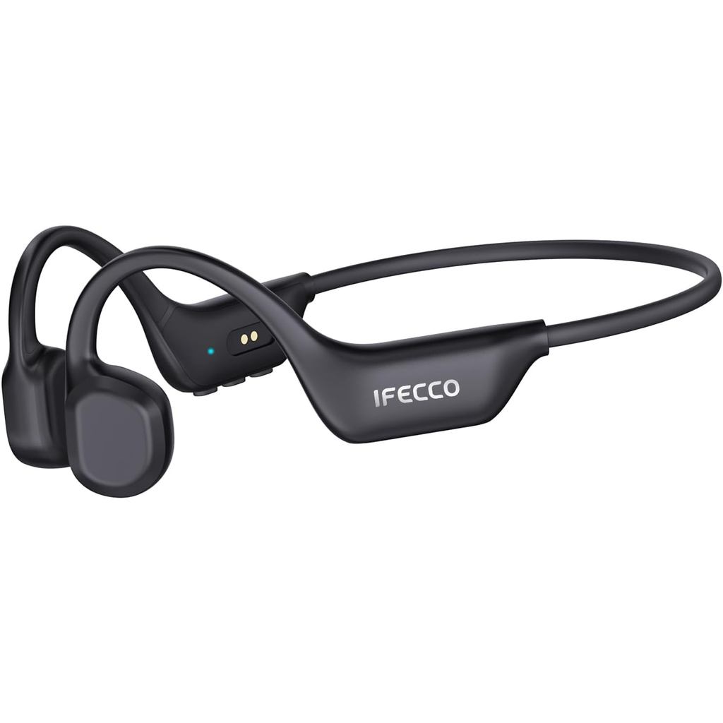 IFECCO Bone Conduction หูฟังบลูทูธ 6.0 - IP67 กันน้ํา Bone Conduction หูฟังพร้อมไมโครโฟน,ไร้สายเปิดห